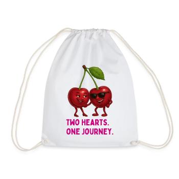 Two Hearts One Journey - Drawstring Bag - white - Front
