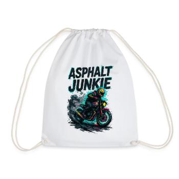 Asphalt Junkie – Motorrad - Turnbeutel - Weiß - Vorne