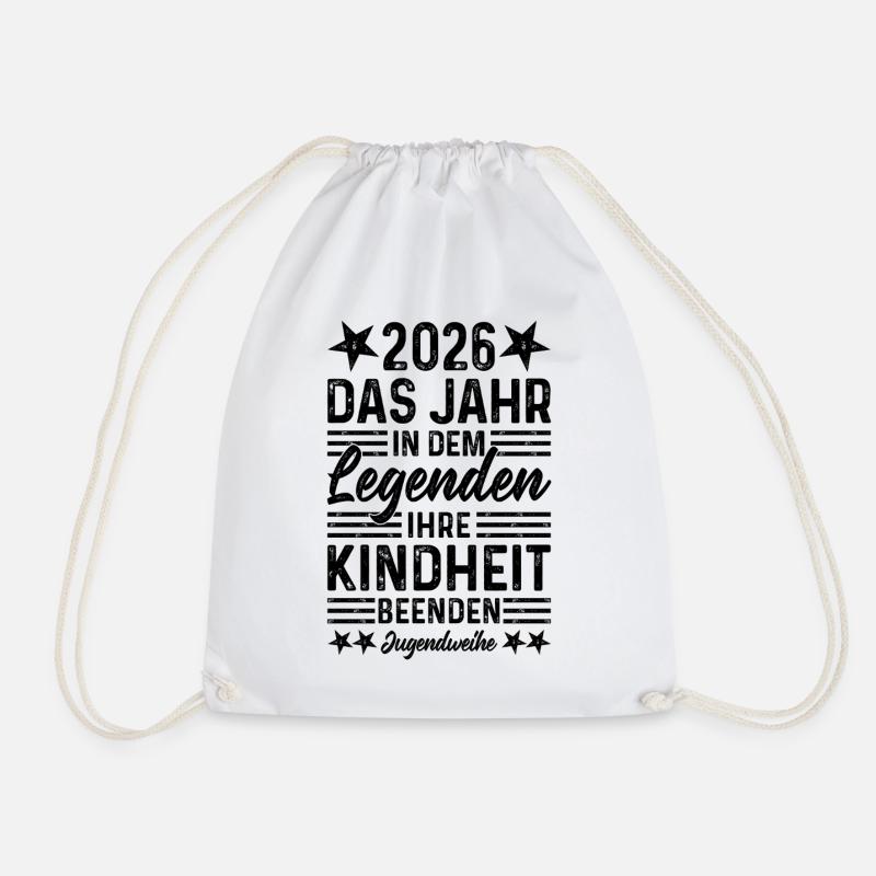 Jugendweihe 2026 Legenden beenden Ihre Kindheit - Turnbeutel - Weiß