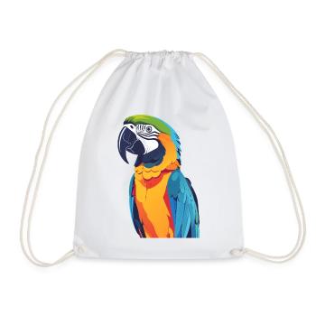 Motif d’art d’oiseau coloré en aras arc-en-ciel - Sac de sport léger - blanc - Devant