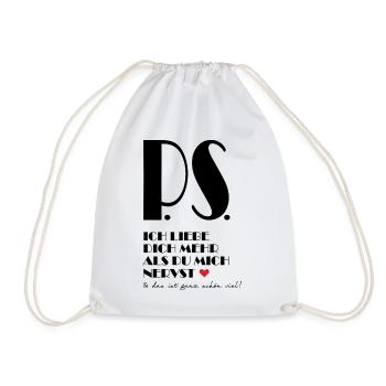 I love you more than you annoy me - Drawstring Bag - white - Front