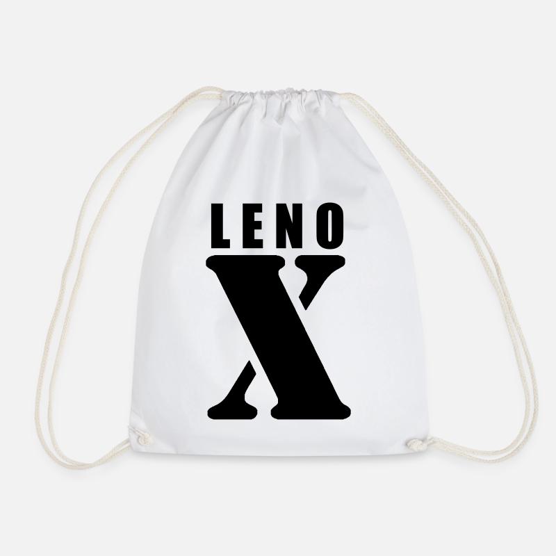 Lenox – First Name Design | Minimal Typography - Drawstring Bag - white