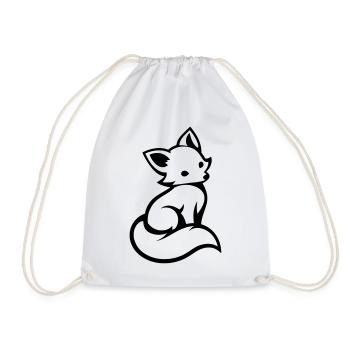 Süßer Fuchs – Minimalistische Silhouette - Turnbeutel - Weiß - Vorne