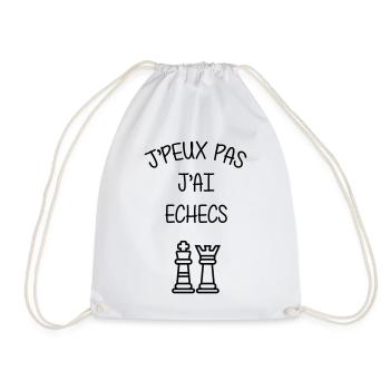I Can't I Have Chess Humor Club - Drawstring Bag - white - Front