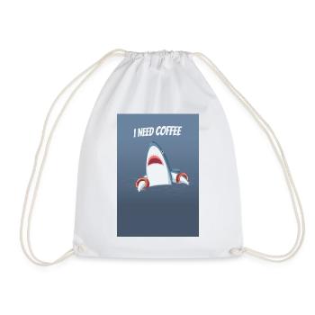 J’ai besoin d’un design de requin drôle au café - Sac de sport léger - blanc - Devant