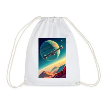 Humanity Finally Finds Its New Home in Space - Drawstring Bag - white - Front