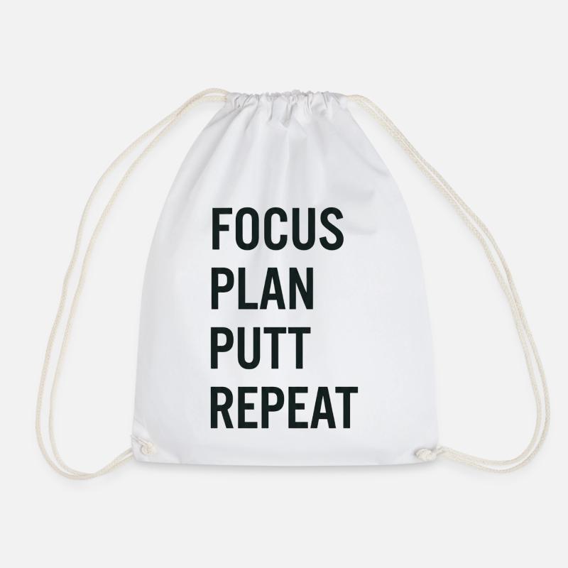Golf Focus Plan Putt Reapeat - Turnbeutel - Weiß