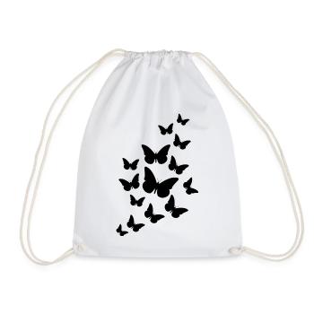 Fluttering Butterflies - Drawstring Bag - white - Front