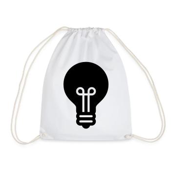 Light bulb, idea, innovation, ideal for - Drawstring Bag - white - Front