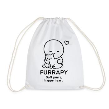 Furrapy – Soft Purrs | Happy Heart Cat Lover - Turnbeutel - Weiß - Vorne