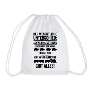 Güterzug VS Schweinehorde - Turnbeutel - Weiß - Vorne