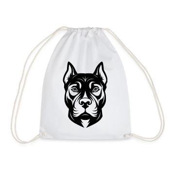 Pitbull Face - Drawstring Bag - white - Front