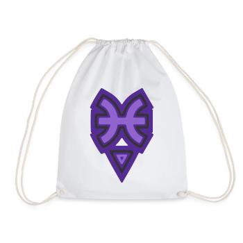 Zodiac Tribal Pisces and Water - Drawstring Bag - white - Front