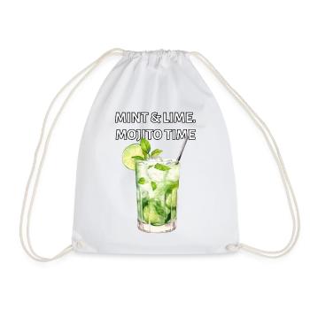 Mint & Lime. Mojito Time. - Drawstring Bag - white - Front