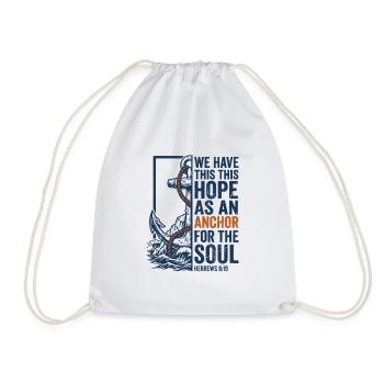 Hope as an anchor for the soul - Drawstring Bag - white - Front