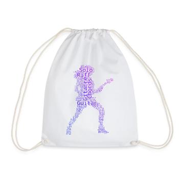 Geschenkidee für die Gitarristin mit Gitarrenspiel - Turnbeutel - Weiß - Vorne