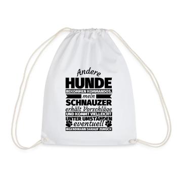 Schnauzer Hund Geschenke - Turnbeutel - Weiß - Vorne