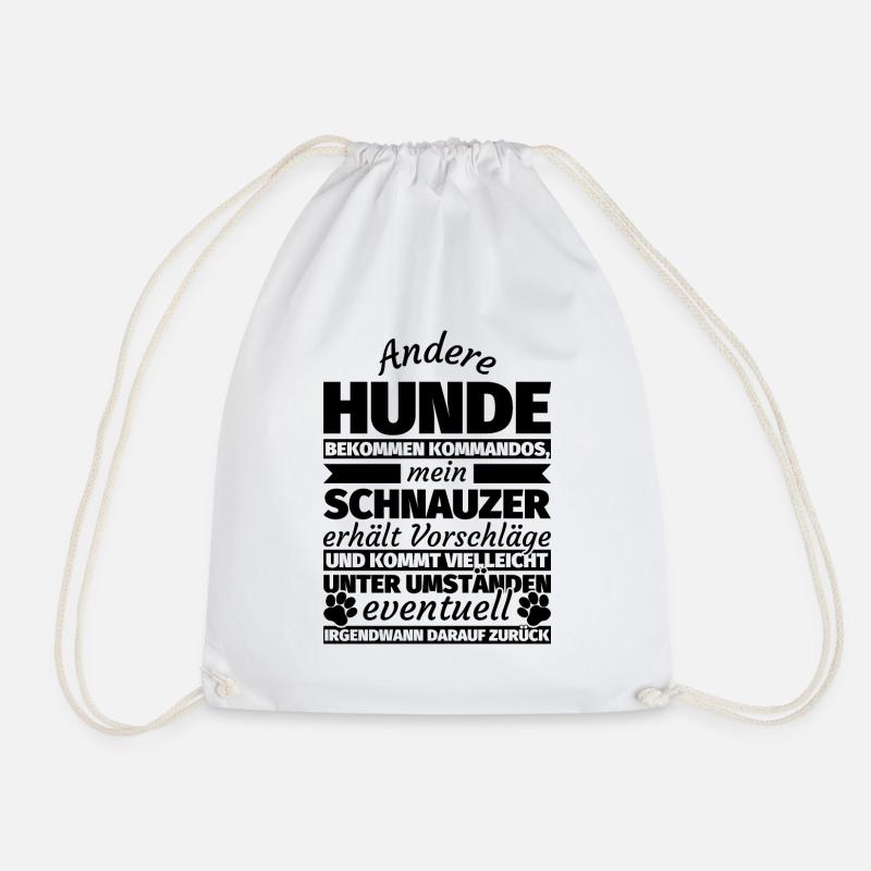 Schnauzer Hund Geschenke - Turnbeutel - Weiß