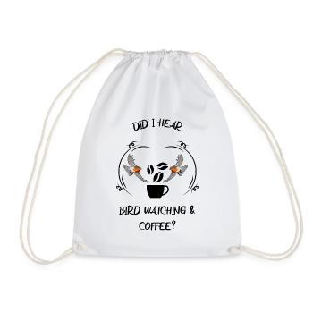 Bird Watching Bird Watching Birding Coffee - Drawstring Bag - white - Front