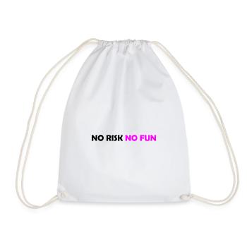 No Risk No Fun - Drawstring Bag - white - Front