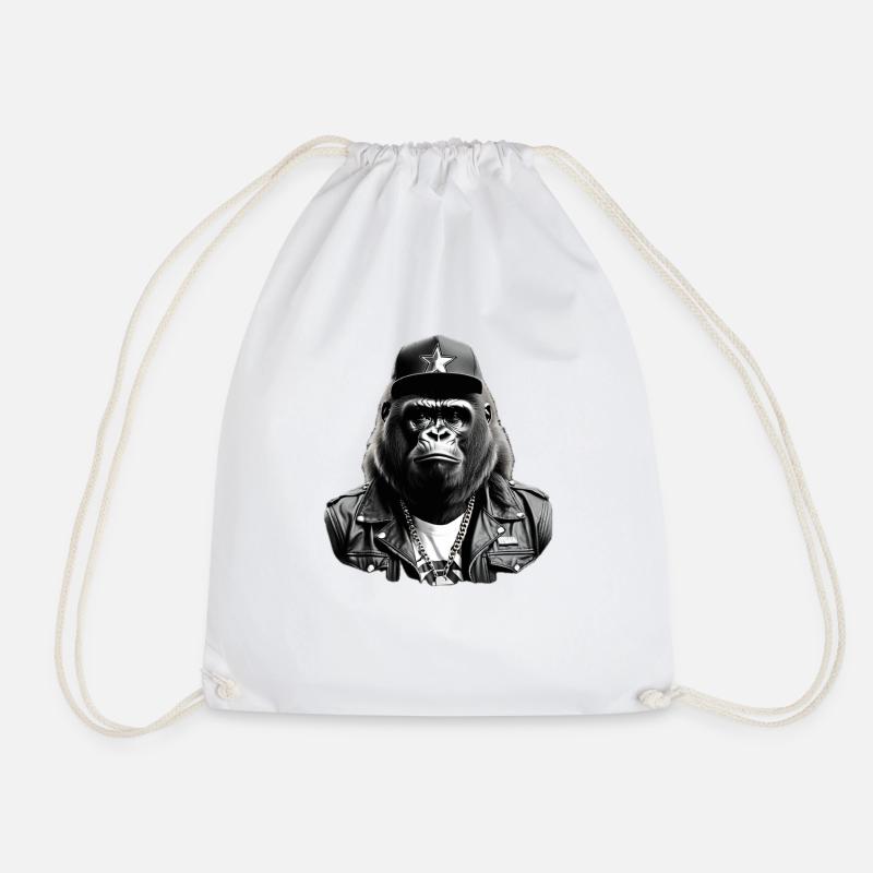 George the Gorilla - Drawstring Bag - white