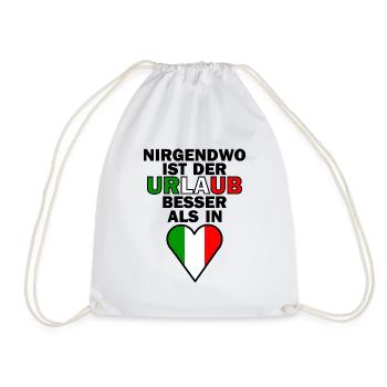 Italy holiday saying design | Italy travel - Drawstring Bag - white - Front