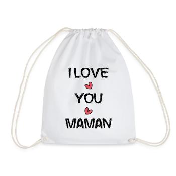 BONNE FÊTE MAMAN. MAMAN. FÊTE DES MÈRES. JE T'AIME - Sac de sport léger - blanc - Devant