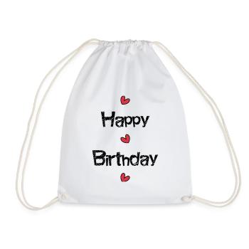 ALLES GUTE ZUM GEBURTSTAG. ALLES GUTE ZUM GEBURTSTAG. JAHRESTAG. - Turnbeutel - Weiß - Vorne