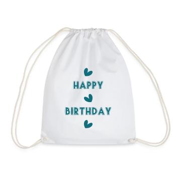 ALLES GUTE ZUM GEBURTSTAG!. ALLES GUTE ZUM GEBURTSTAG!. JAHRESTAG. - Turnbeutel - Weiß - Vorne