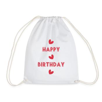 ANNIVERSAIRE. HAPPY BIRTHDAY. JOYEUX ANNIVERSAIRE. - Sac de sport léger - blanc - Devant