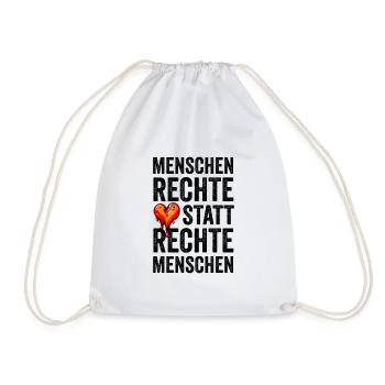Menschenrechte statt rechte Menschen - Turnbeutel - Weiß - Vorne