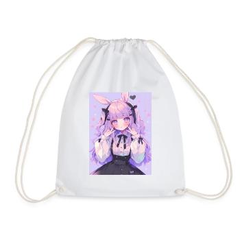 Hase Bunny Girl Anime Manga Pastel Goth Geschenk - Turnbeutel - Weiß - Vorne