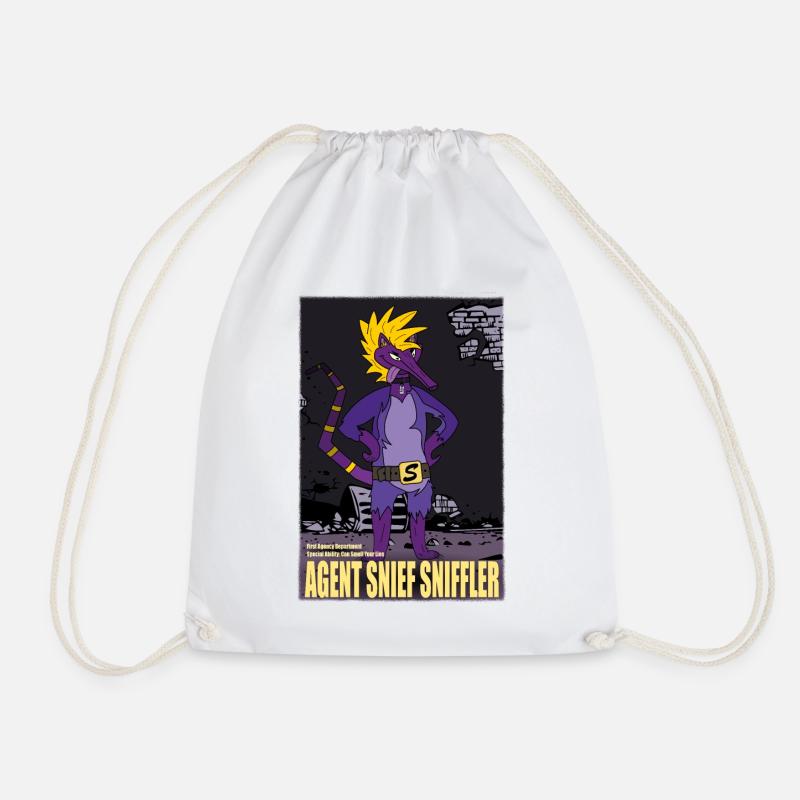 Snief Sniffler Coati Secret Agent - Drawstring Bag - white