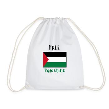 Free Palestine - Drawstring Bag - white - Front