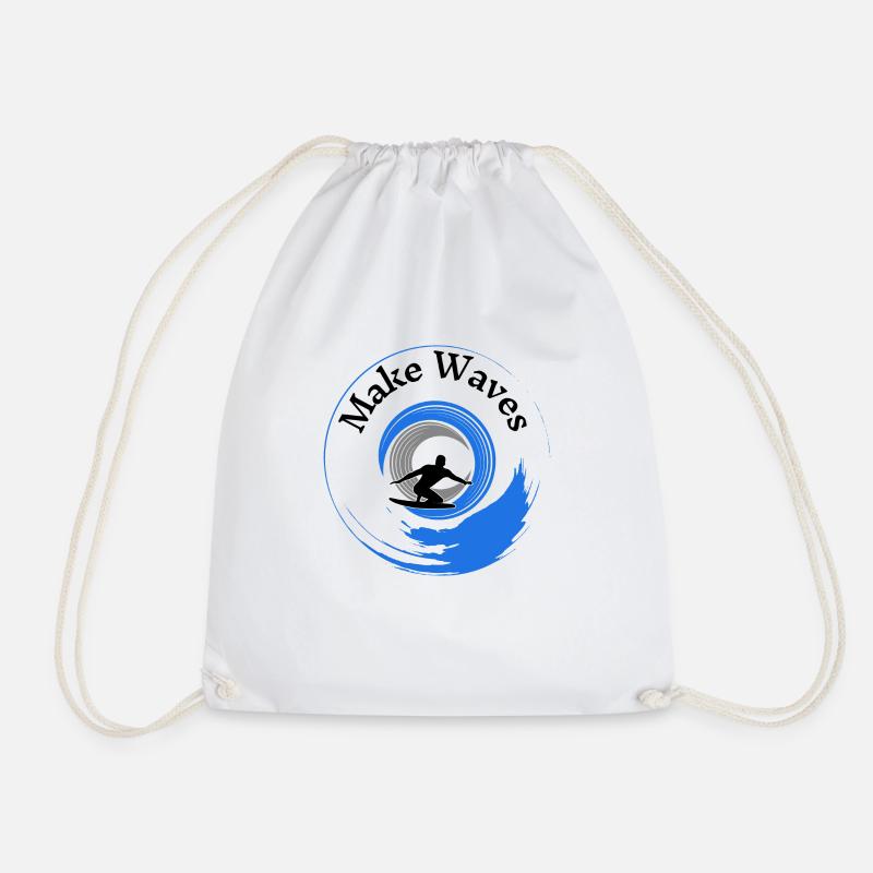 Make Waves - Drawstring Bag - white