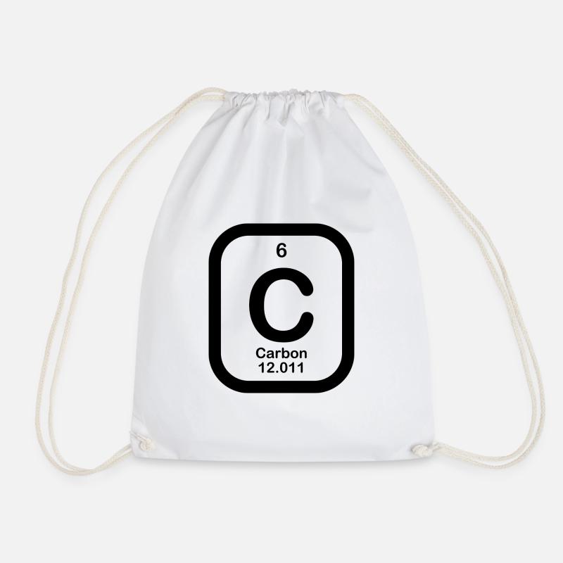 carbon in black - Drawstring Bag - white