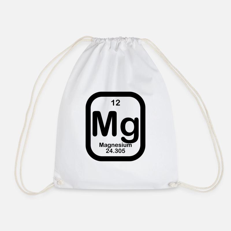 Magnesium in schwarz - Turnbeutel - Weiß