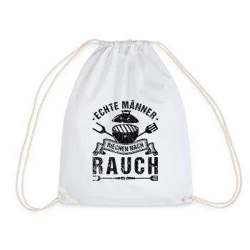Grillen Räuchern Smoke BBQ Grillmeister - Turnbeutel - Weiß - Vorne