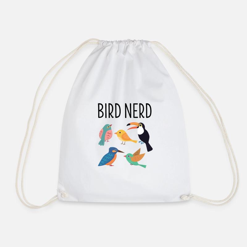 Nerd beak Exotic bird animal gift - Drawstring Bag - white