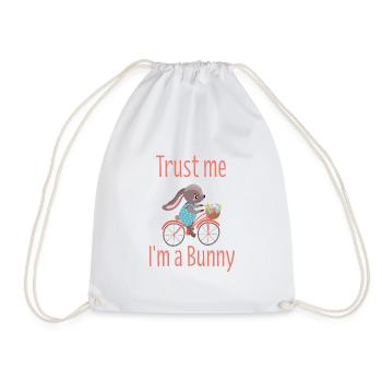 Cadeau vélo lapin de pâques vélo cycliste - Sac de sport léger - blanc - Devant
