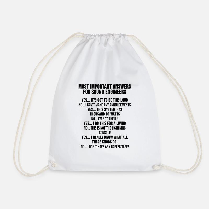 Sound engineer mixer sound system gift - Drawstring Bag - white