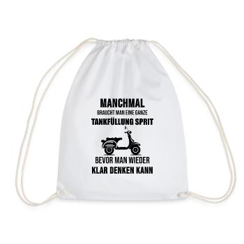 Moped Mofa Rollerfahrer Roller Spruch Geschenk - Turnbeutel - Weiß - Vorne