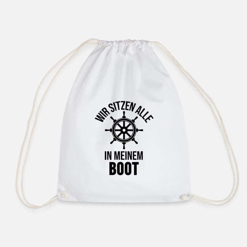 Motorboot Kapitän Boot Boote Seefahrt Geschenk - Turnbeutel - Weiß