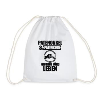 Patenkind Patentante Pate Geburt Cooles Geschenk - Turnbeutel - Weiß - Vorne