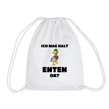 Ich mag Halt Enten ok? Ente Lustiges Geschenk - Turnbeutel - Weiß - Vorne