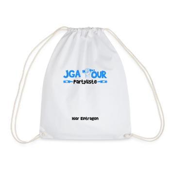 JGA Bachelor Party Guest List Gift - Drawstring Bag - white - Front