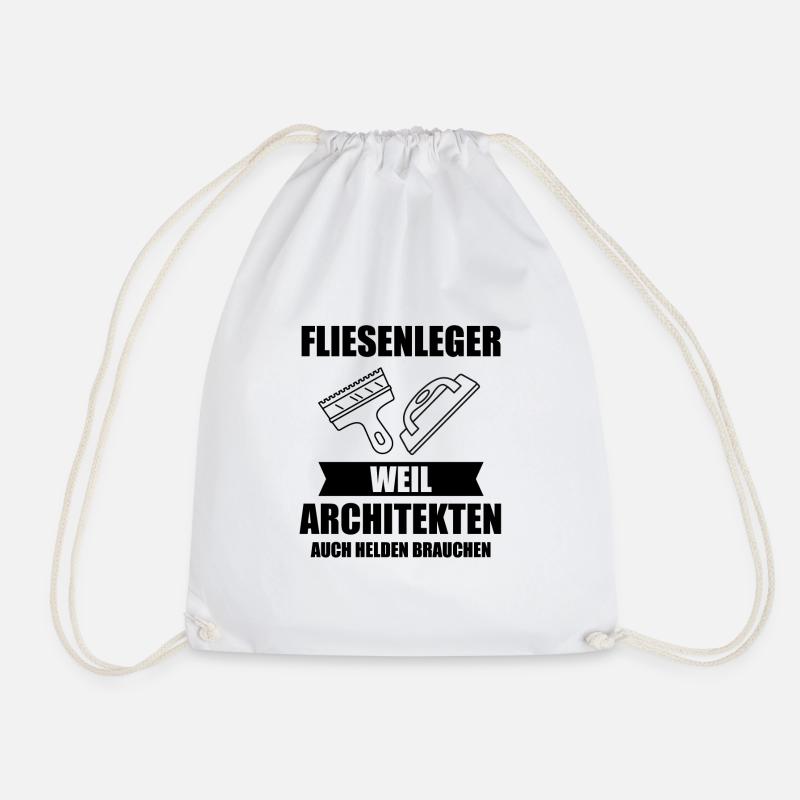 Fliesenleger Plattenleger Fliesen Leger Geschenk - Turnbeutel - Weiß
