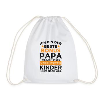 Bonus Papa Stiefvater Bonuspapa Sohn Geschenk - Turnbeutel - Weiß - Vorne