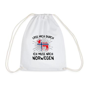 Norwegen Angeln Angel Tour 2020 Elch Geschenk - Turnbeutel - Weiß - Vorne