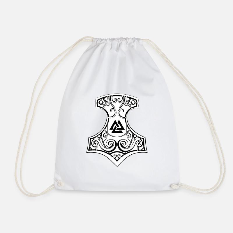 Thors Hammer - Mjölnir mit Valknut - Turnbeutel - Weiß